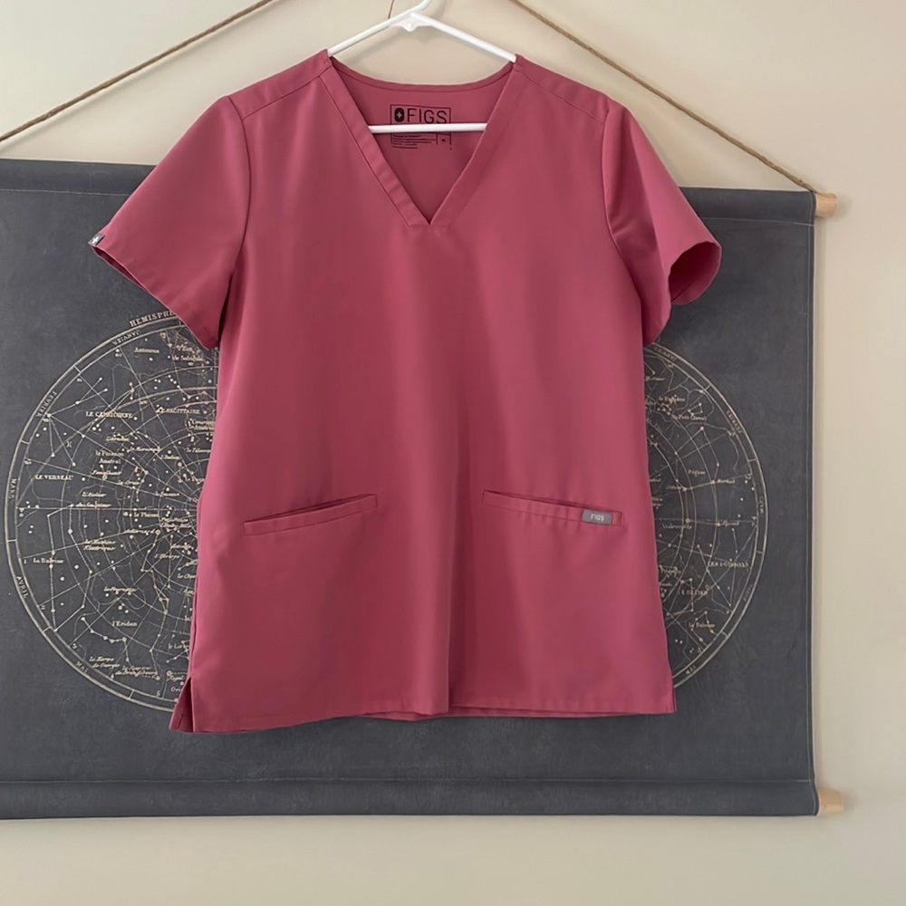 FIGS Casma Top in rose quartz